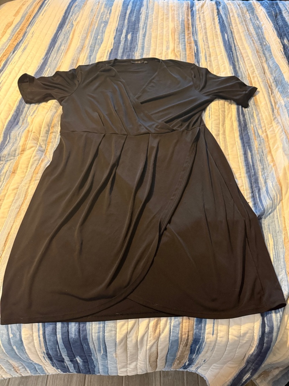 Apt. 9 Black Short Sleeve Wrap Dress